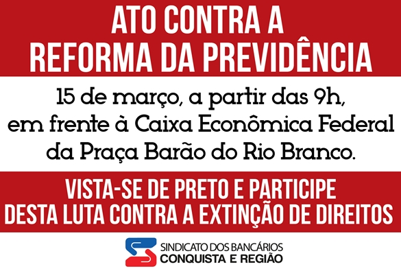 Categoria bancária se mobiliza contra a reforma da Previdência